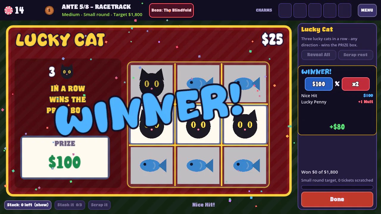 Lucky Cat ticket