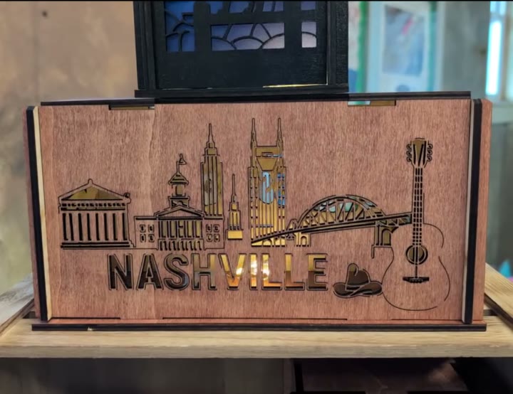 Nashville light box, lit